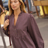 Robe Clémentine Carreaux Bordeaux