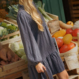 Robe Clémentine Carreaux Marine