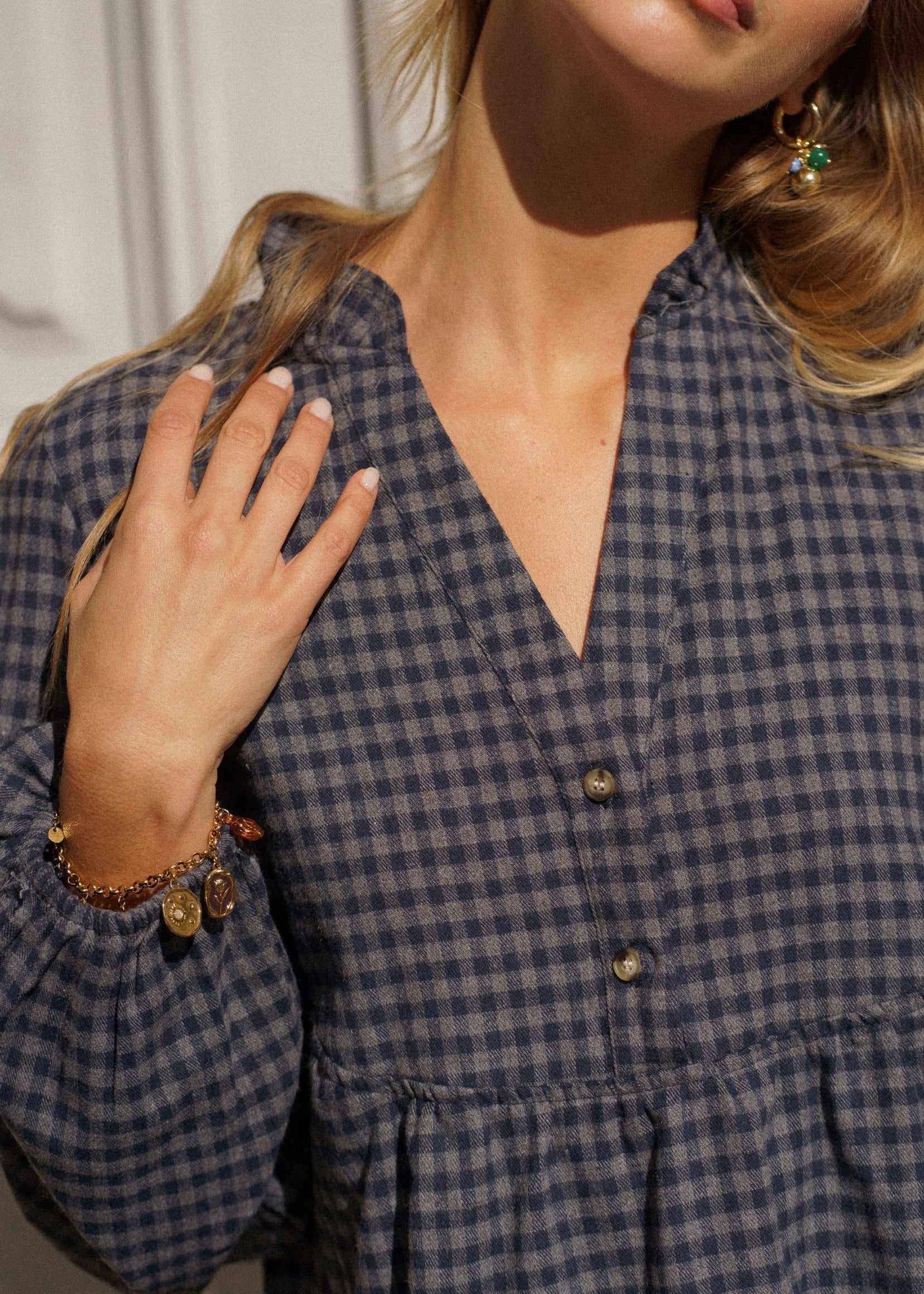 Robe Clémentine Carreaux Marine