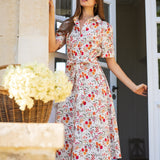 Robe Maxine Fleuri Beige