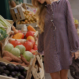 Robe Philippine Carreaux Bordeaux
