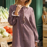 Robe Philippine Carreaux Bordeaux
