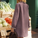 Robe Philippine Carreaux Bordeaux